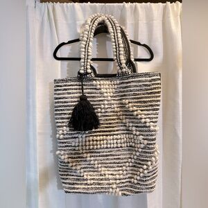 Tote Bag Black White Embellished Large Panache